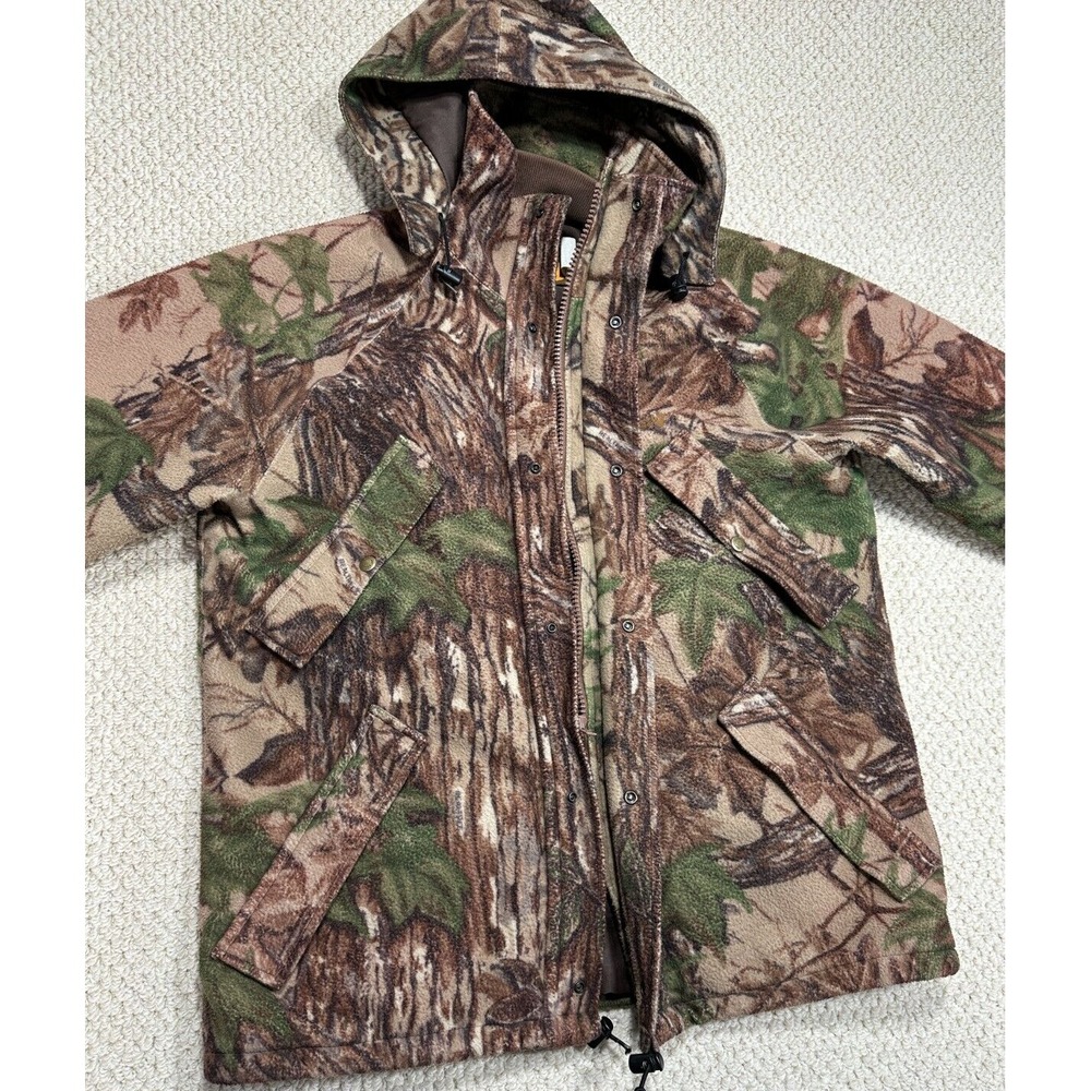 Vtg Cabelas Whitetail Clothing Jacket Mens M Camo Goretex Fleece Hooded Coat USA - Picture 10 of 16